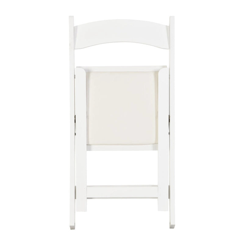 Chaise pliante rembourrée, gain de place, facile à transporter, 4 pièces, coussin beige/étagère blanche, salle à manger