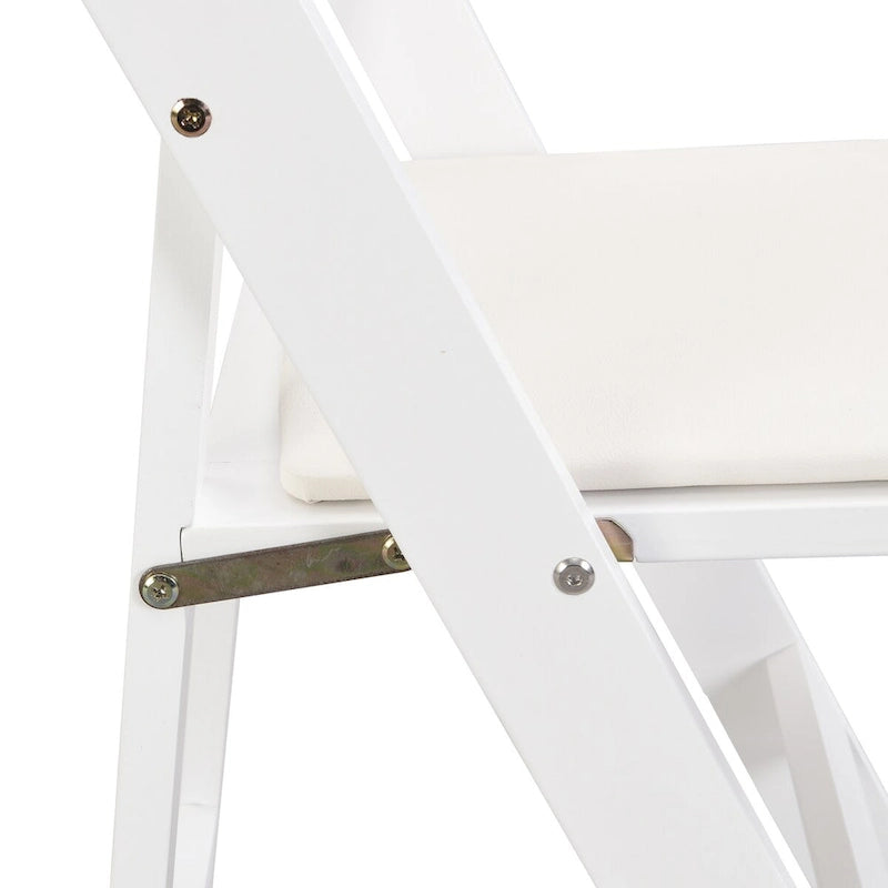 Chaise pliante rembourrée, gain de place, facile à transporter, 4 pièces, coussin beige/étagère blanche, salle à manger