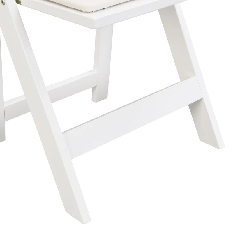 Chaise pliante rembourrée, gain de place, facile à transporter, 4 pièces, coussin beige/étagère blanche, salle à manger