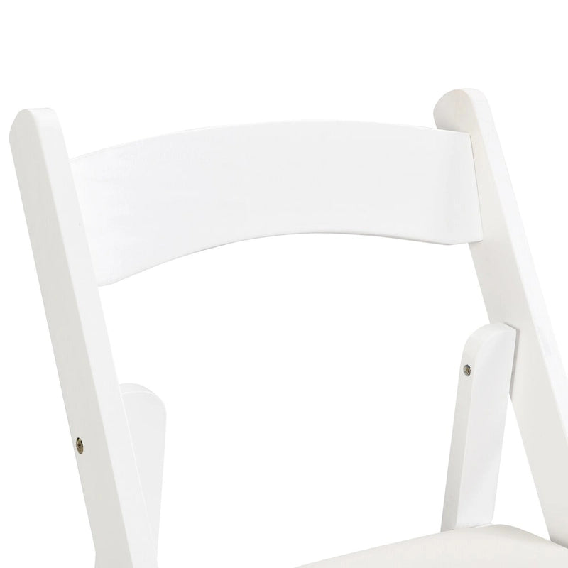 Chaise pliante rembourrée, gain de place, facile à transporter, 4 pièces, coussin beige/étagère blanche, salle à manger
