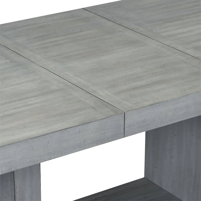 Ensemble de salle à manger contemporain de 6 pièces avec table à rallonge de 198 cm et pied central