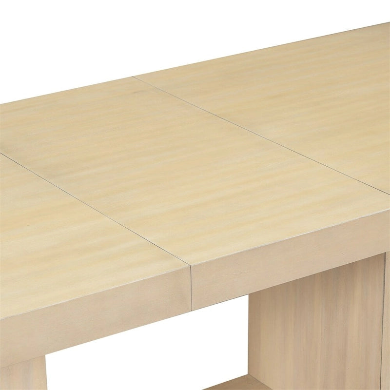 Ensemble de salle à manger contemporain de 6 pièces avec table à rallonge de 198 cm et pied central