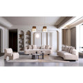 Manhattan Comfort Ensemble de 3 canapés multi-places modernes en chenille Verandah
