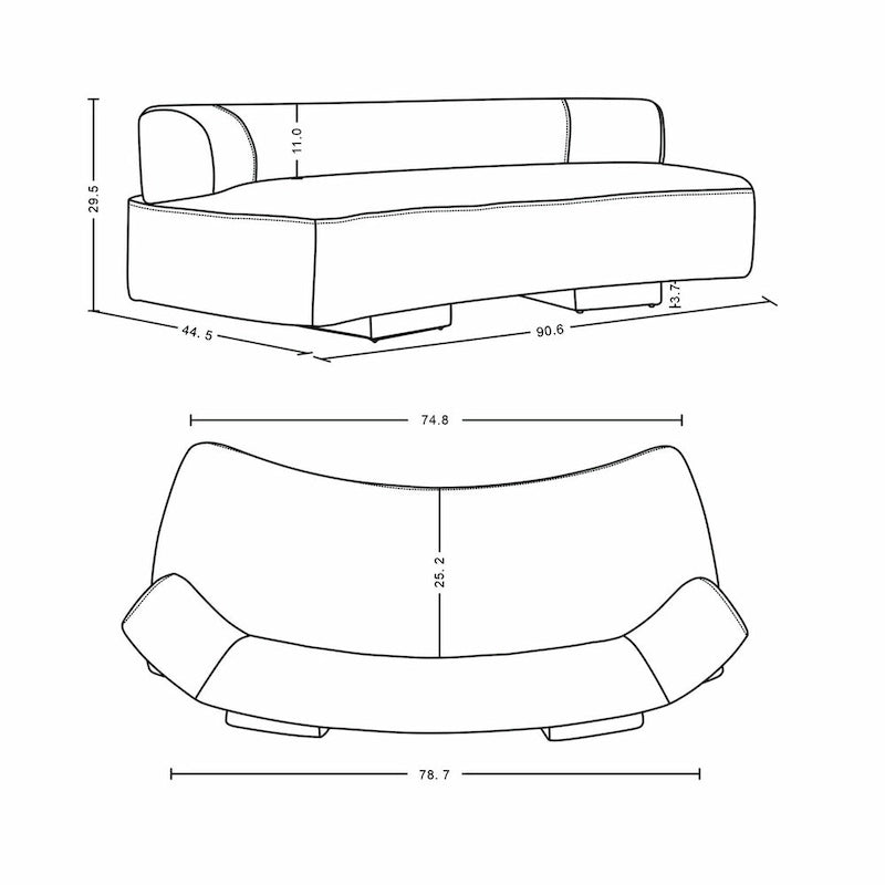 Manhattan Comfort Ensemble de 3 canapés multi-places modernes en chenille Verandah
