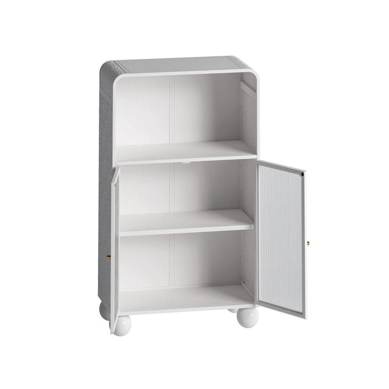 Meuble bas autoportant avec porte vitrée