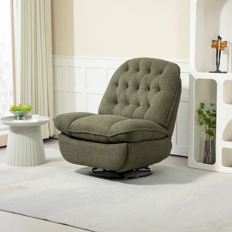 Fauteuil inclinable pivotant à 360 degrés en chenille moderne, ensemble de 1