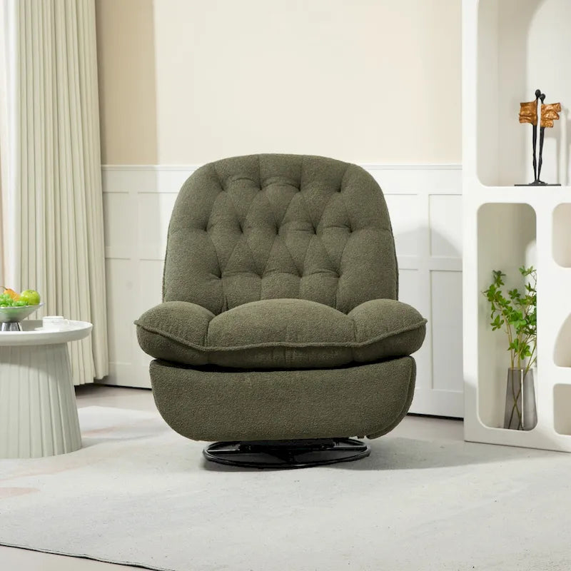 Fauteuil inclinable pivotant à 360 degrés en chenille moderne, ensemble de 1