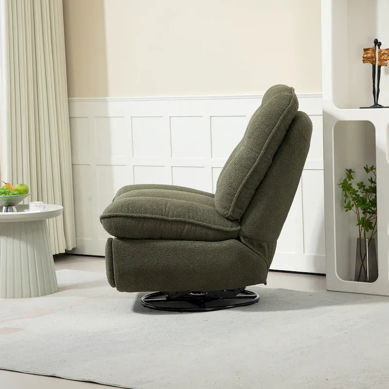 Fauteuil inclinable pivotant à 360 degrés en chenille moderne, ensemble de 1