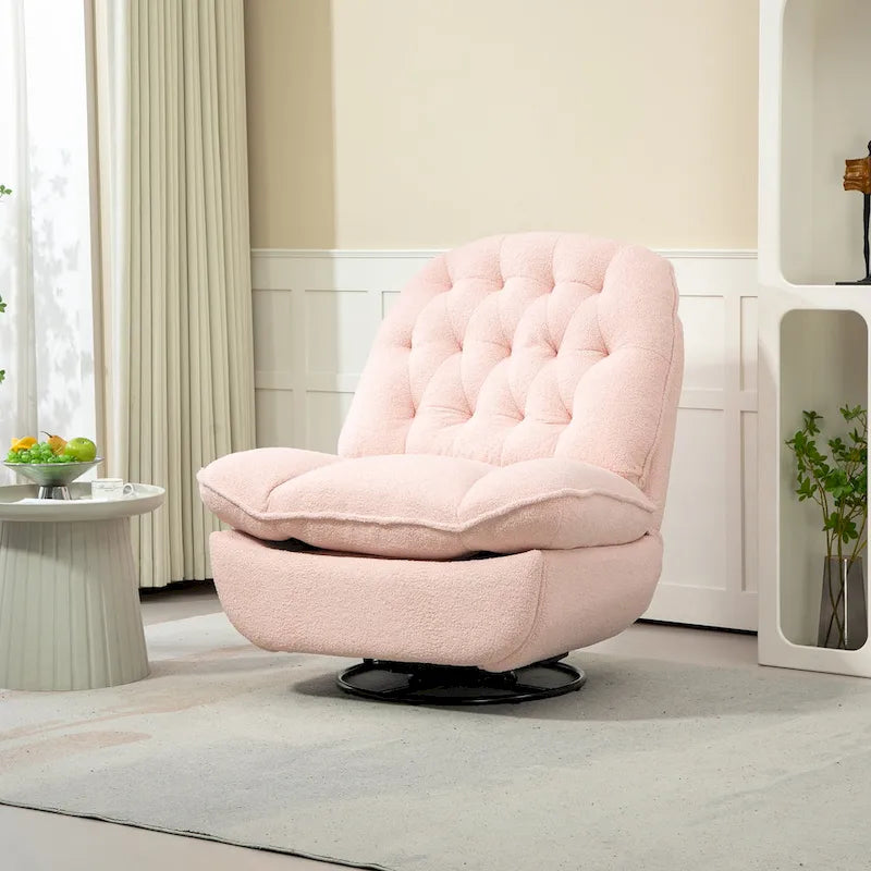 Fauteuil inclinable pivotant à 360 degrés en chenille moderne, ensemble de 1