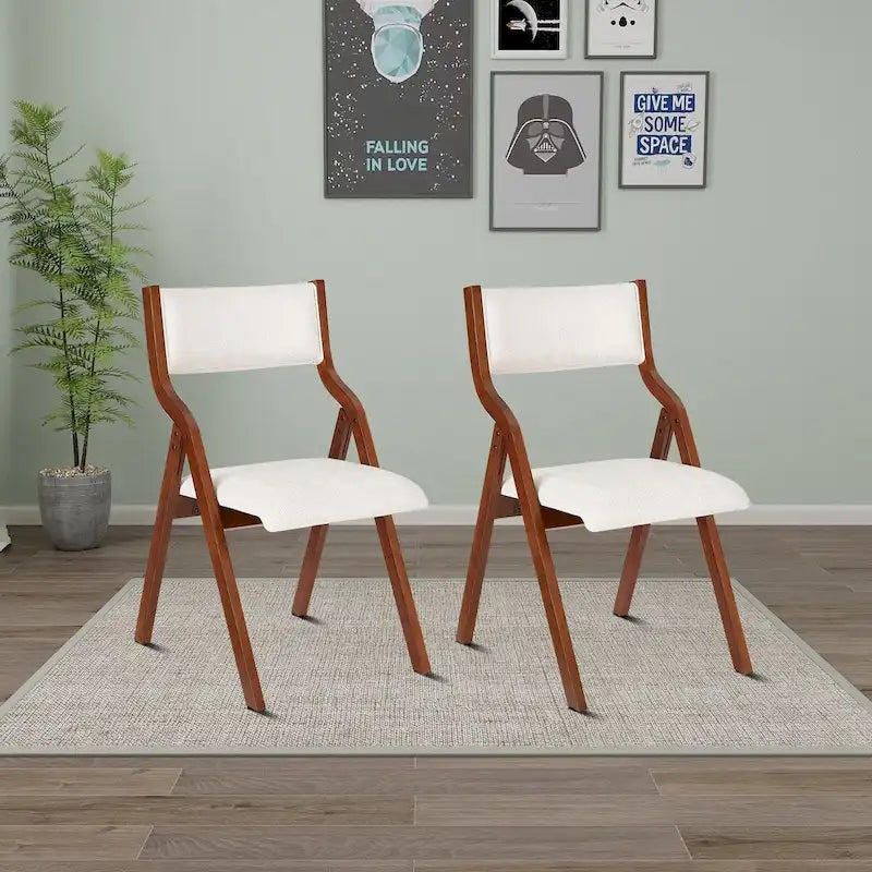 Chaises pliantes rembourrées en tissu vintage, lot de 2