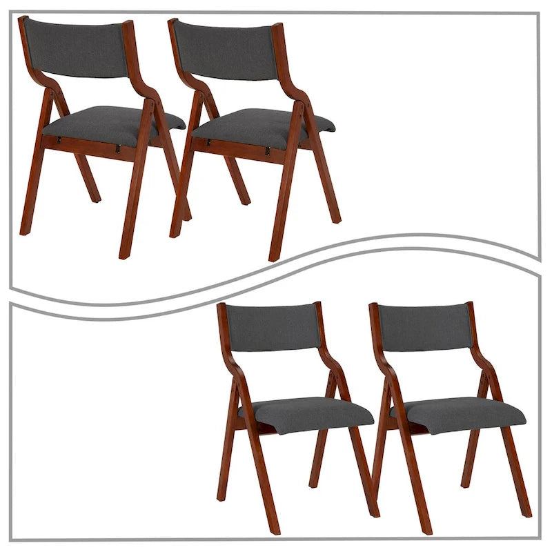 Chaises pliantes rembourrées en tissu vintage, lot de 2