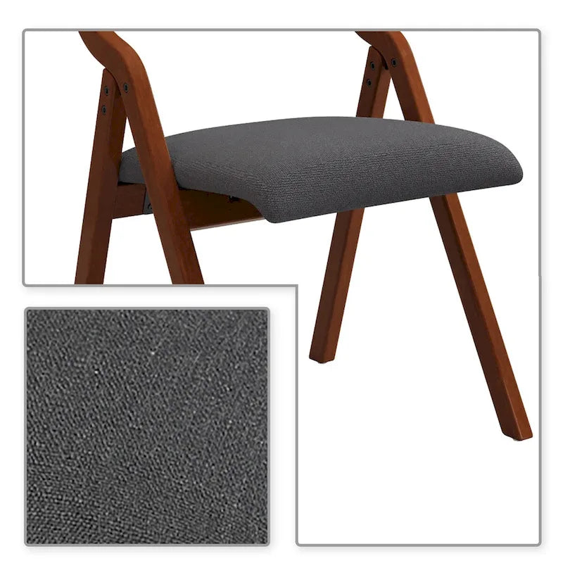 Chaises pliantes rembourrées en tissu vintage, lot de 2