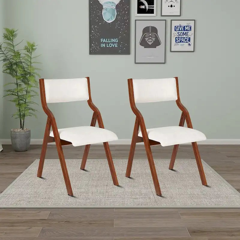 Chaises pliantes rembourrées en tissu vintage, lot de 2