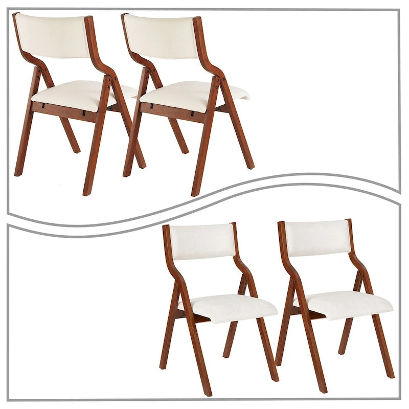 Chaises pliantes rembourrées en tissu vintage, lot de 2