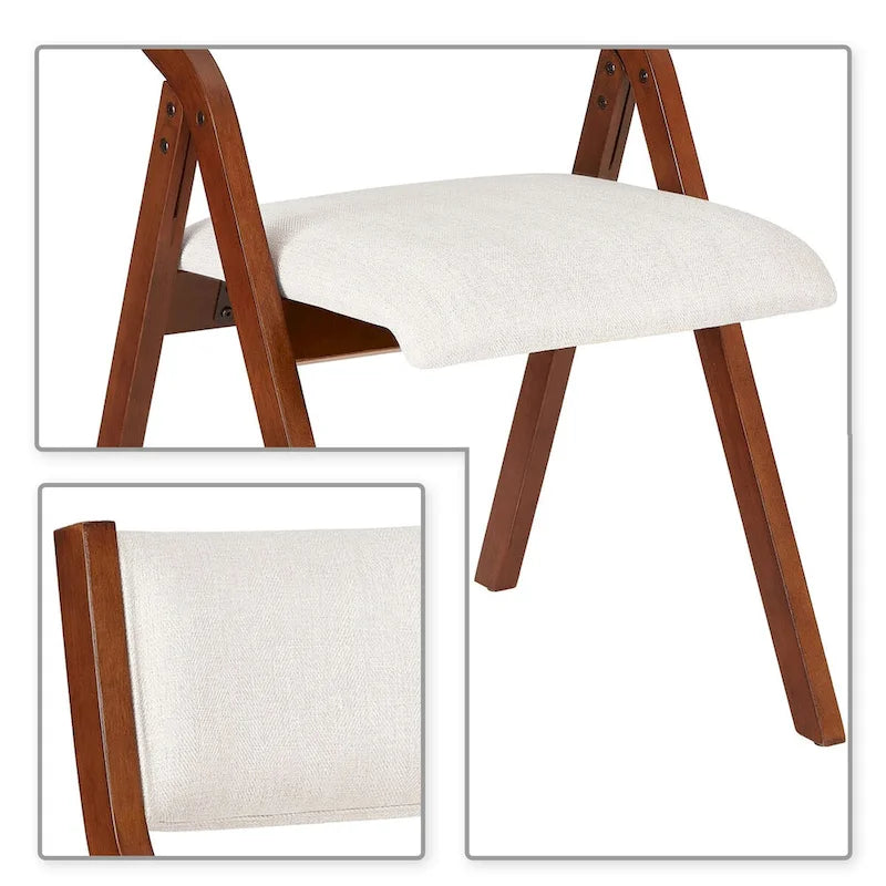 Chaises pliantes rembourrées en tissu vintage, lot de 2