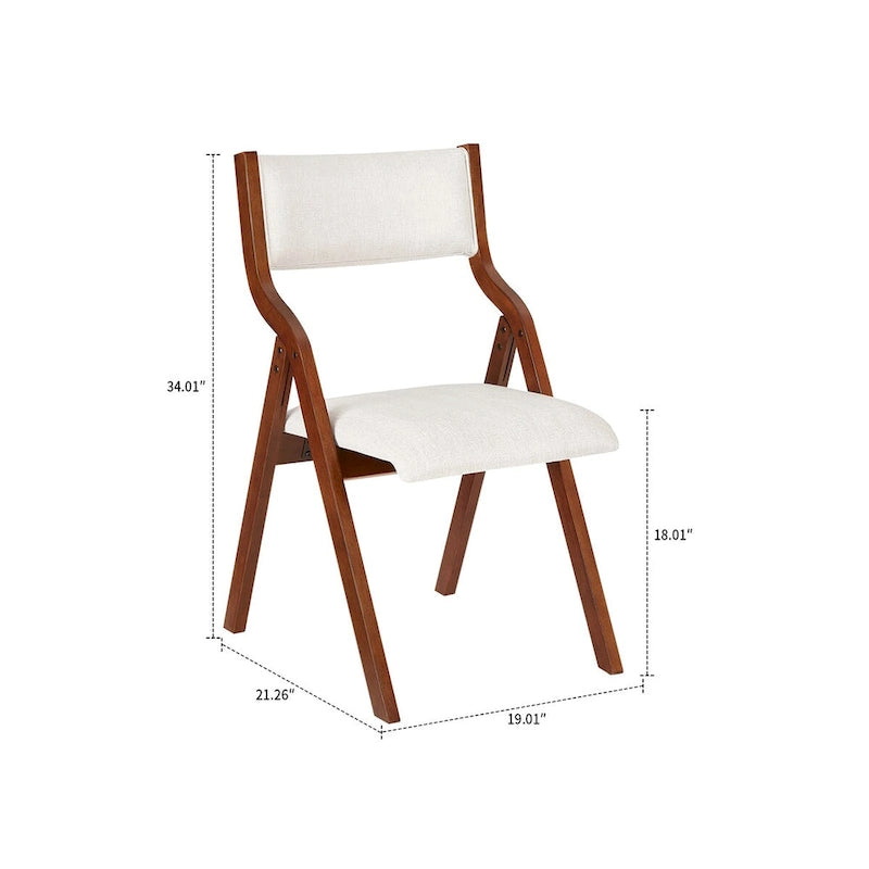 Chaises pliantes rembourrées en tissu vintage, lot de 2