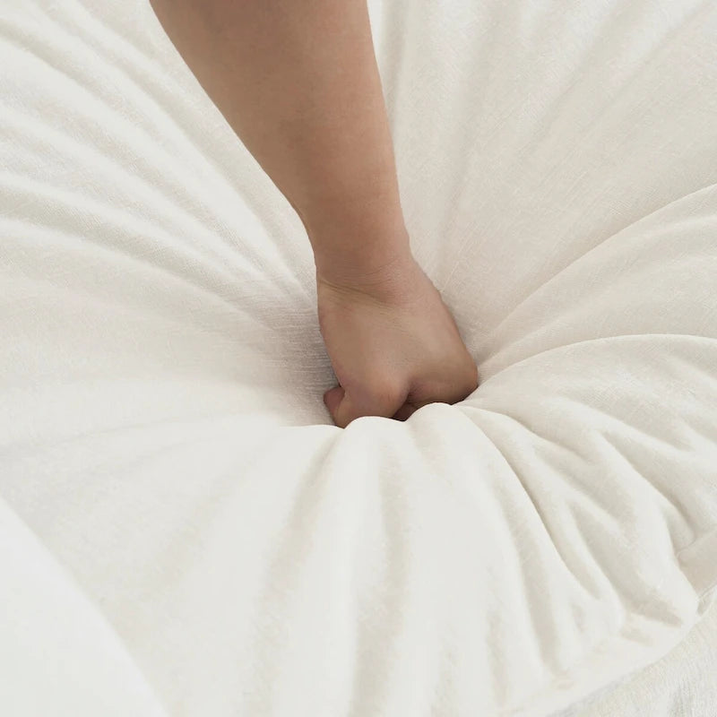 Repose-pieds Ottomans en tissu chenille à combiner avec un canapé 2 places, un canapé 3 places et un canapé 4 places, chenille blanche