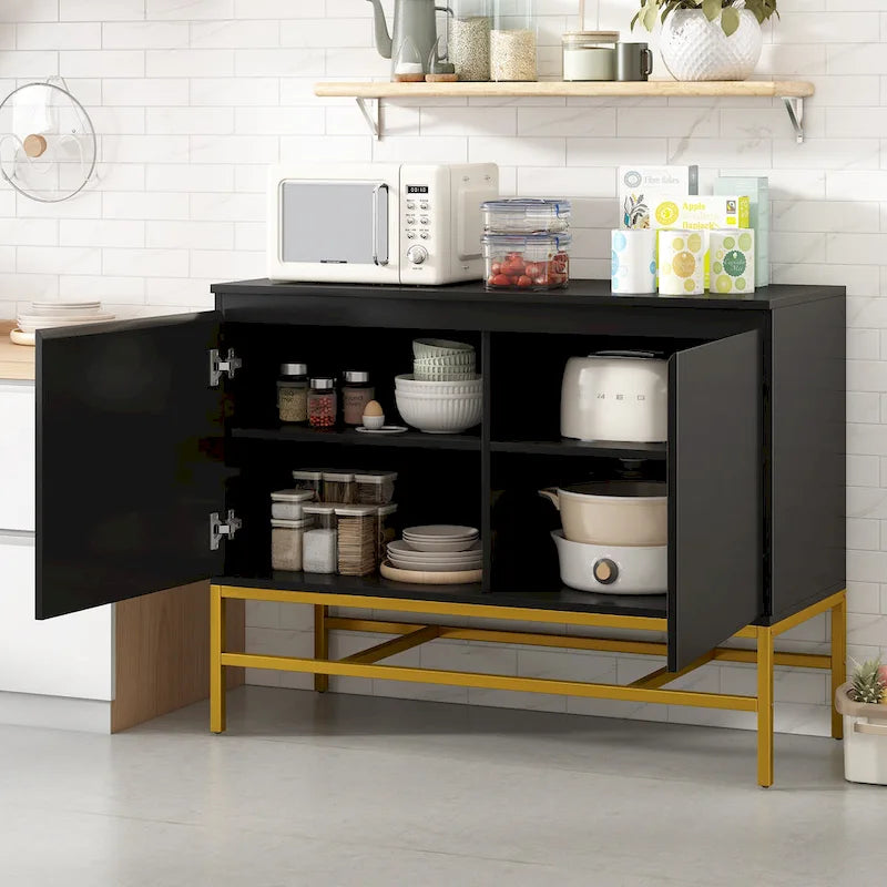 Buffet 2 portes minimaliste et de luxe avec pieds en métal
