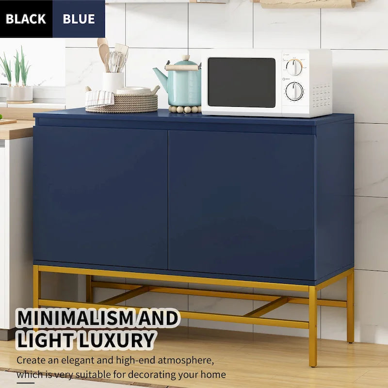 Buffet 2 portes minimaliste et de luxe avec pieds en métal