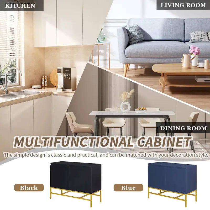Buffet 2 portes minimaliste et de luxe avec pieds en métal