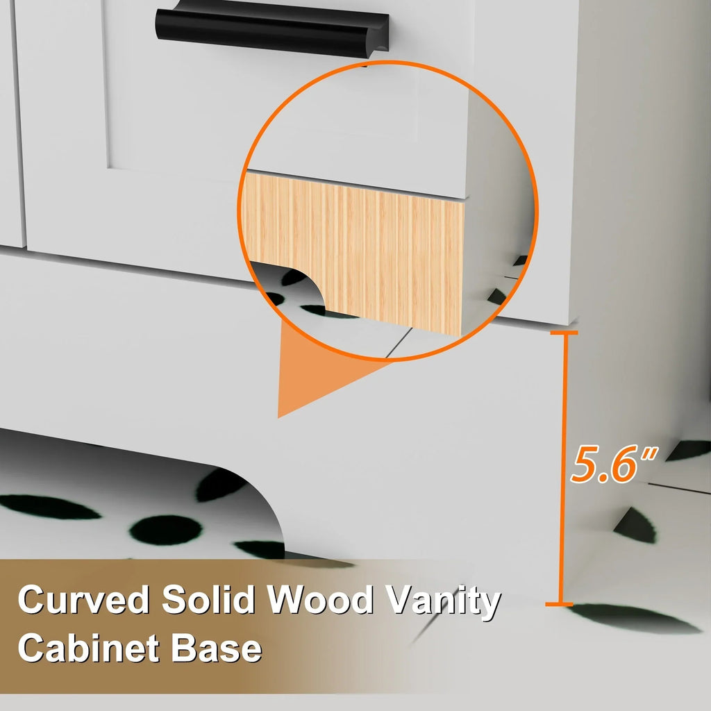 Meuble-lavabo de salle de bain Wavy Line 30/36/48 avec évier et robinet