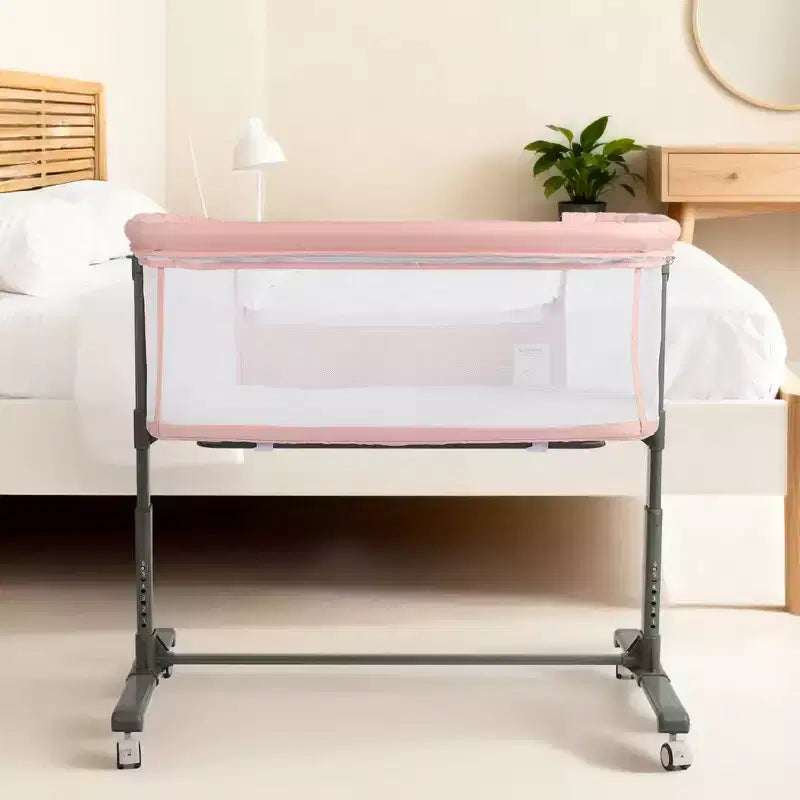 Berceau avec roulettes 鈥?Beige / Gris / Rose, Cododo, pour 1 bébé