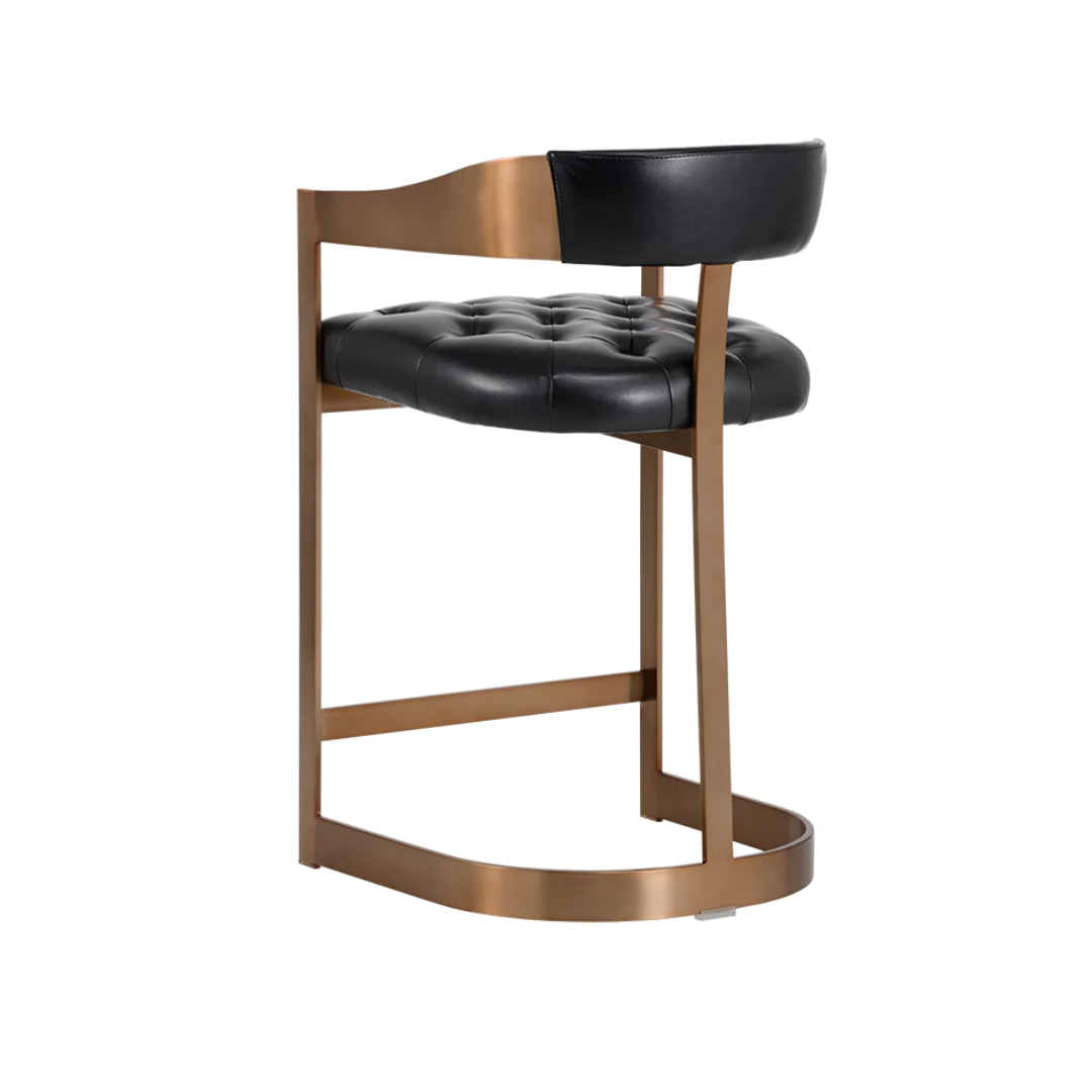 Contemporary Leather Bar/Counter Stool with Tufted