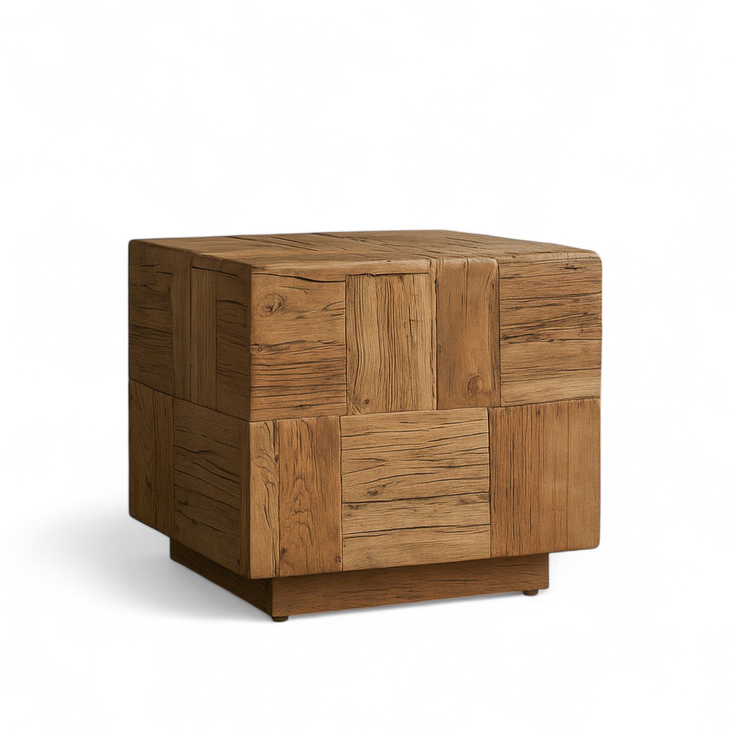 Farmhouse Reclaimed Wood Side Table with Reclaimed