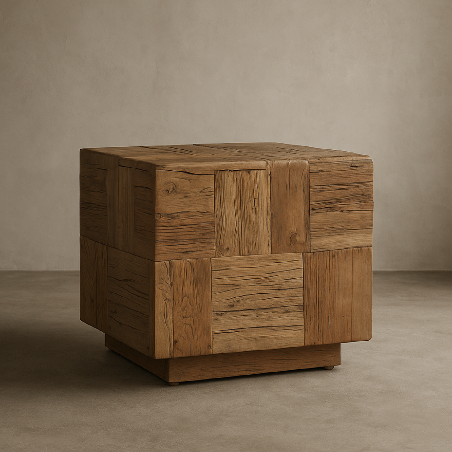 Farmhouse Reclaimed Wood Side Table with Reclaimed