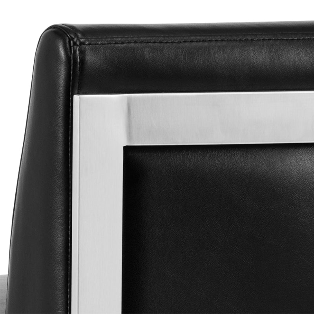 Classic Leather Bar/Counter Stool | Polished Finish