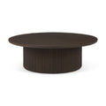 Contemporary Mango Wood Coffee Table with Storage, Fluted