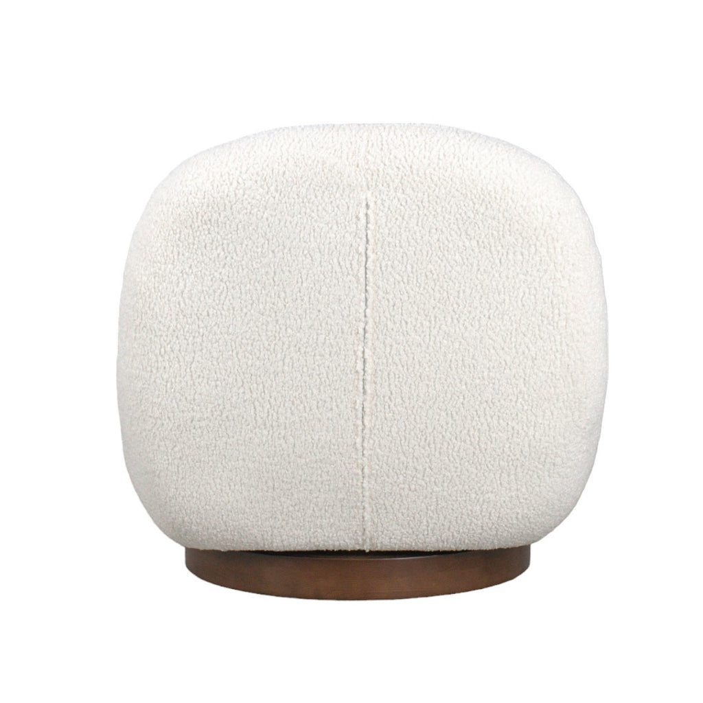 Fauteuil lounge minimaliste avec piètement pivotant et rond