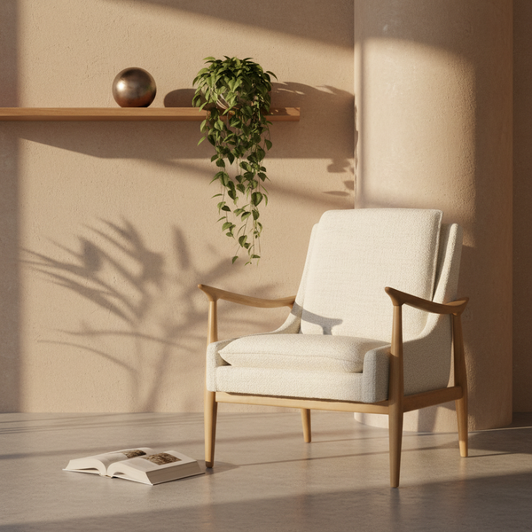 Fauteuil lounge du milieu du siècle avec revêtement en tissu