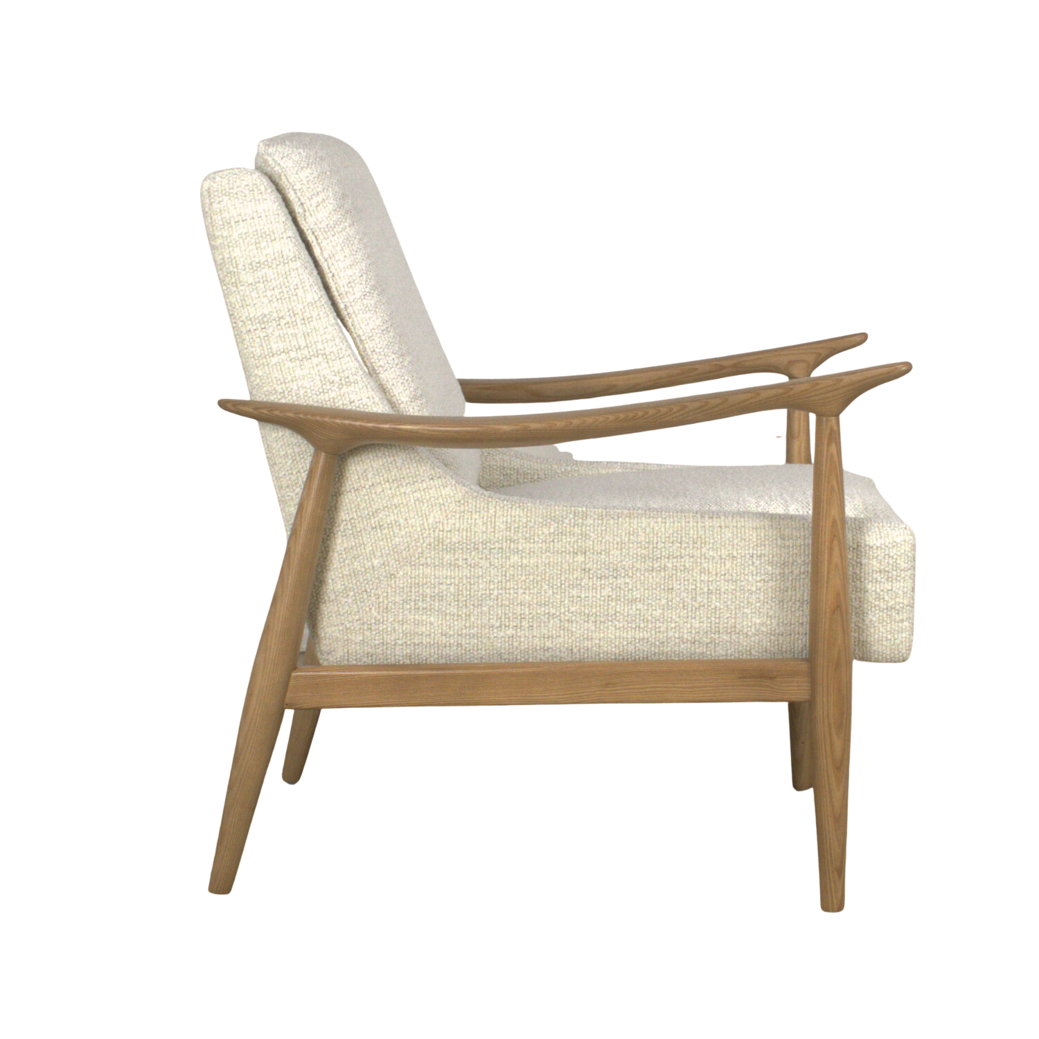 Mid-Century Lounge Chair with Upholstered