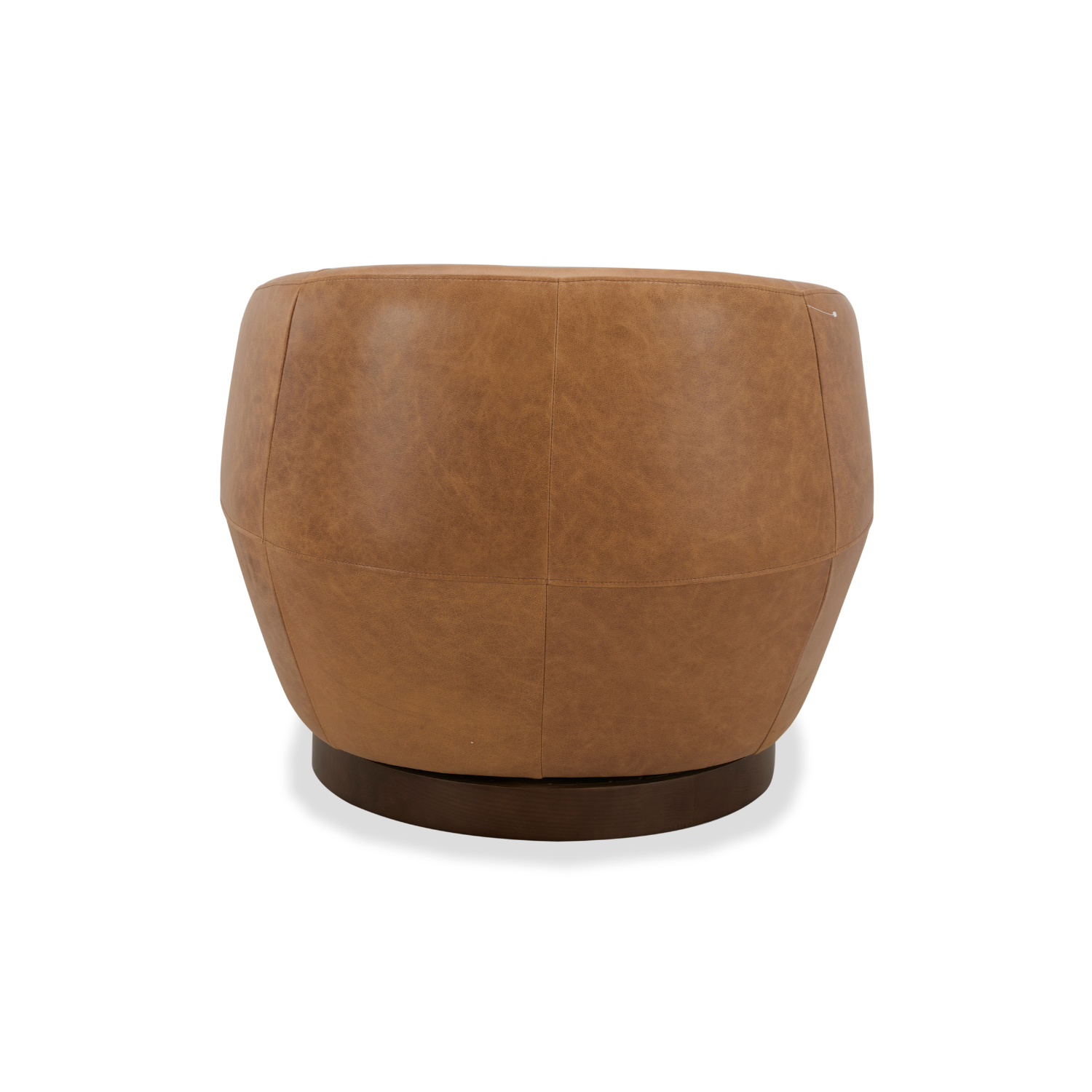 Classic Leather Lounge Chair with Swivel, Round | Distressed Finish