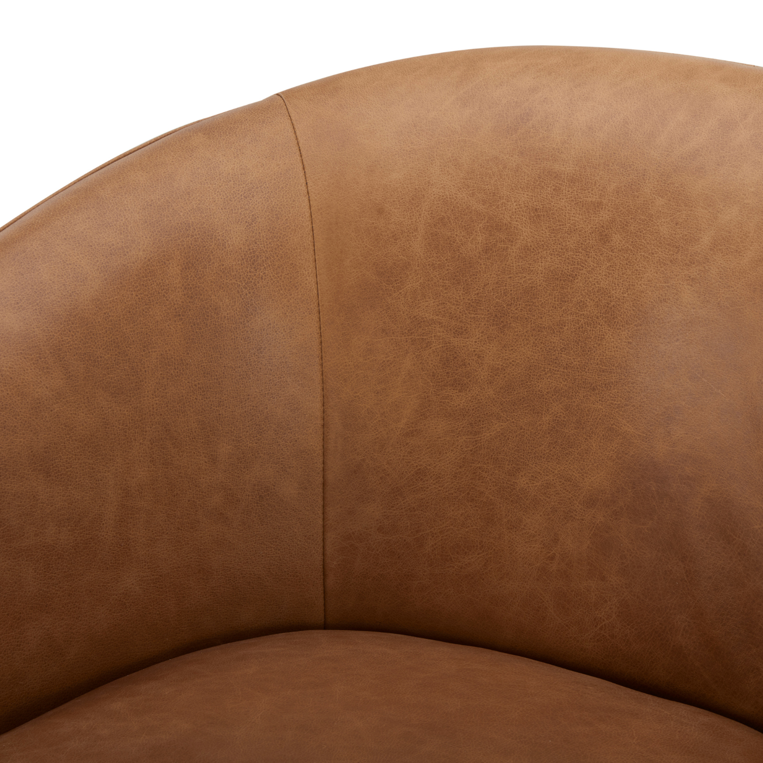 Classic Leather Lounge Chair with Swivel, Round | Distressed Finish