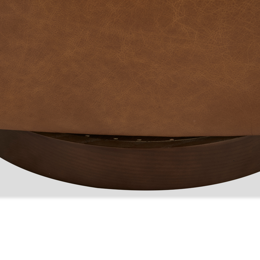 Classic Leather Lounge Chair with Swivel, Round | Distressed Finish