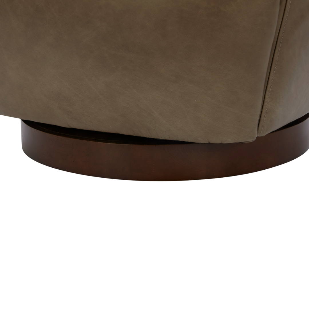 Modern Leather Lounge Chair with Sculptural, Upholstered