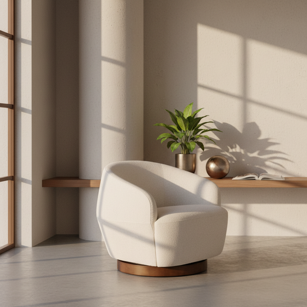 Fauteuil Lounge Contemporain en Verre avec Pivot, Rond