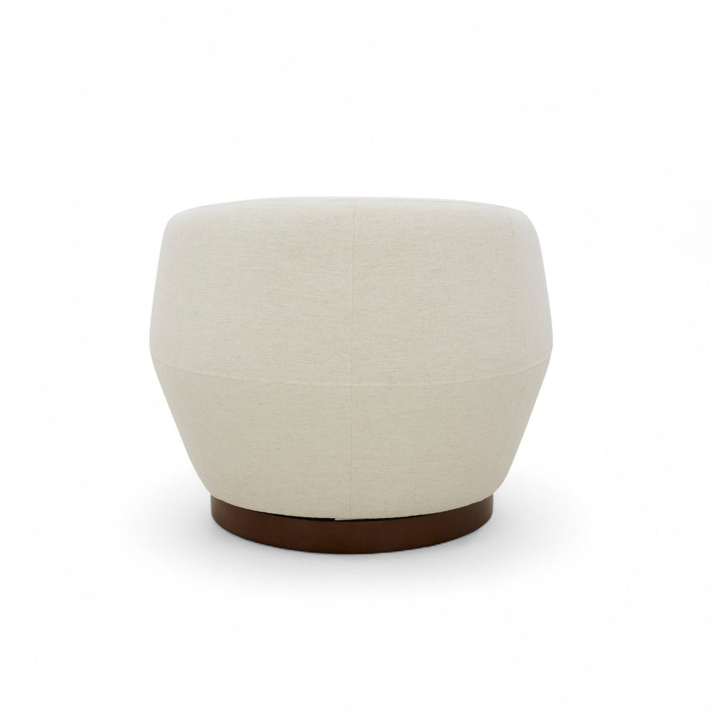 Scandinavian Linen Lounge Chair with Woven, Upholstered