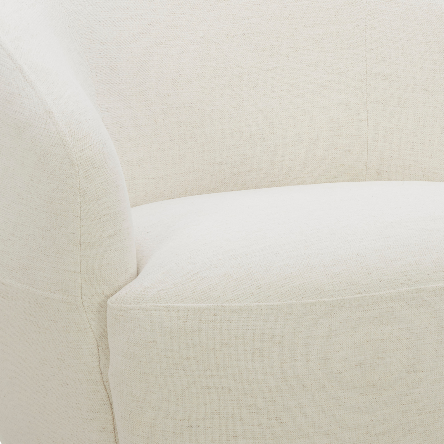 Scandinavian Linen Lounge Chair with Woven, Upholstered