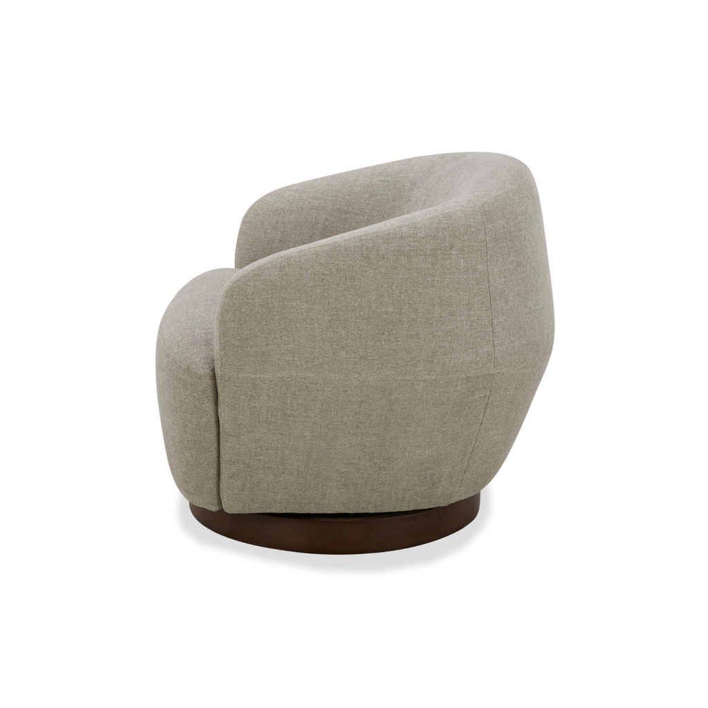 Contemporary Glass Lounge Chair with Swivel, Round