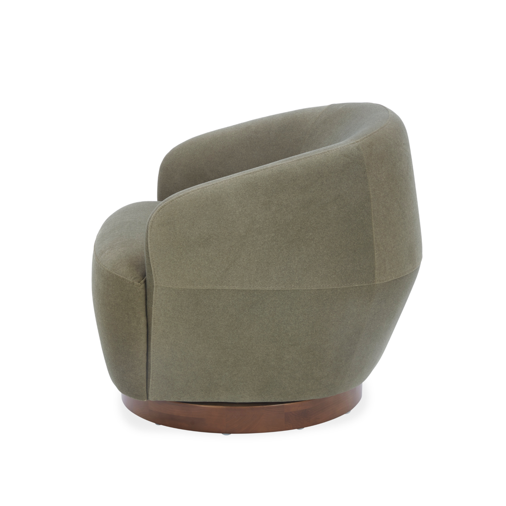 Modern Velvet Lounge Chair with Sculptural, Upholstered - Living Room | Matte Finish