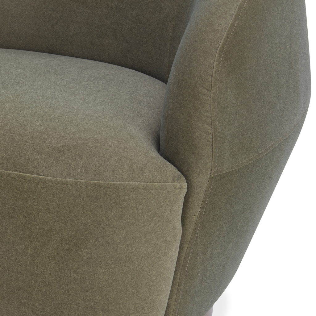 Modern Velvet Lounge Chair with Sculptural, Upholstered - Living Room | Matte Finish