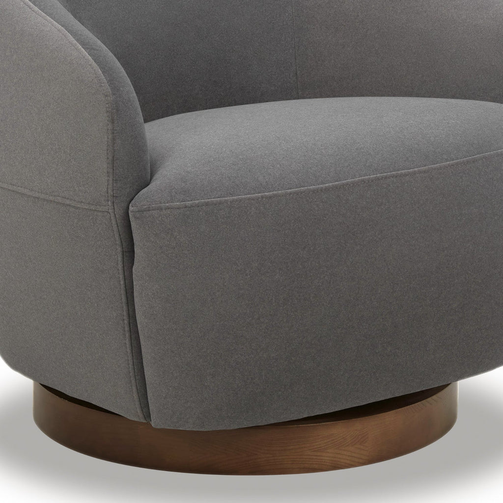 Modern Velvet Lounge Chair with Sculptural, Upholstered - Living Room