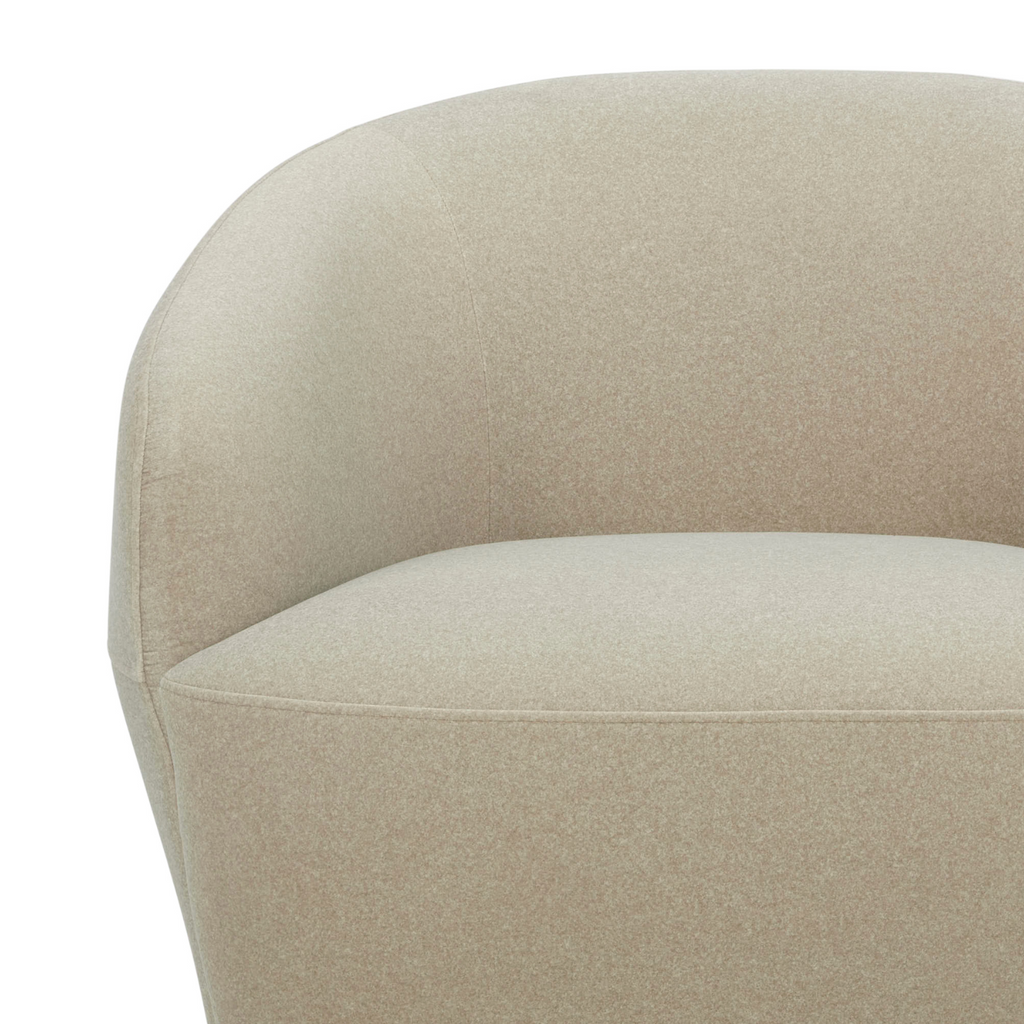 Modern Velvet Lounge Chair with Sculptural, Upholstered - Living Room | Matte Finish