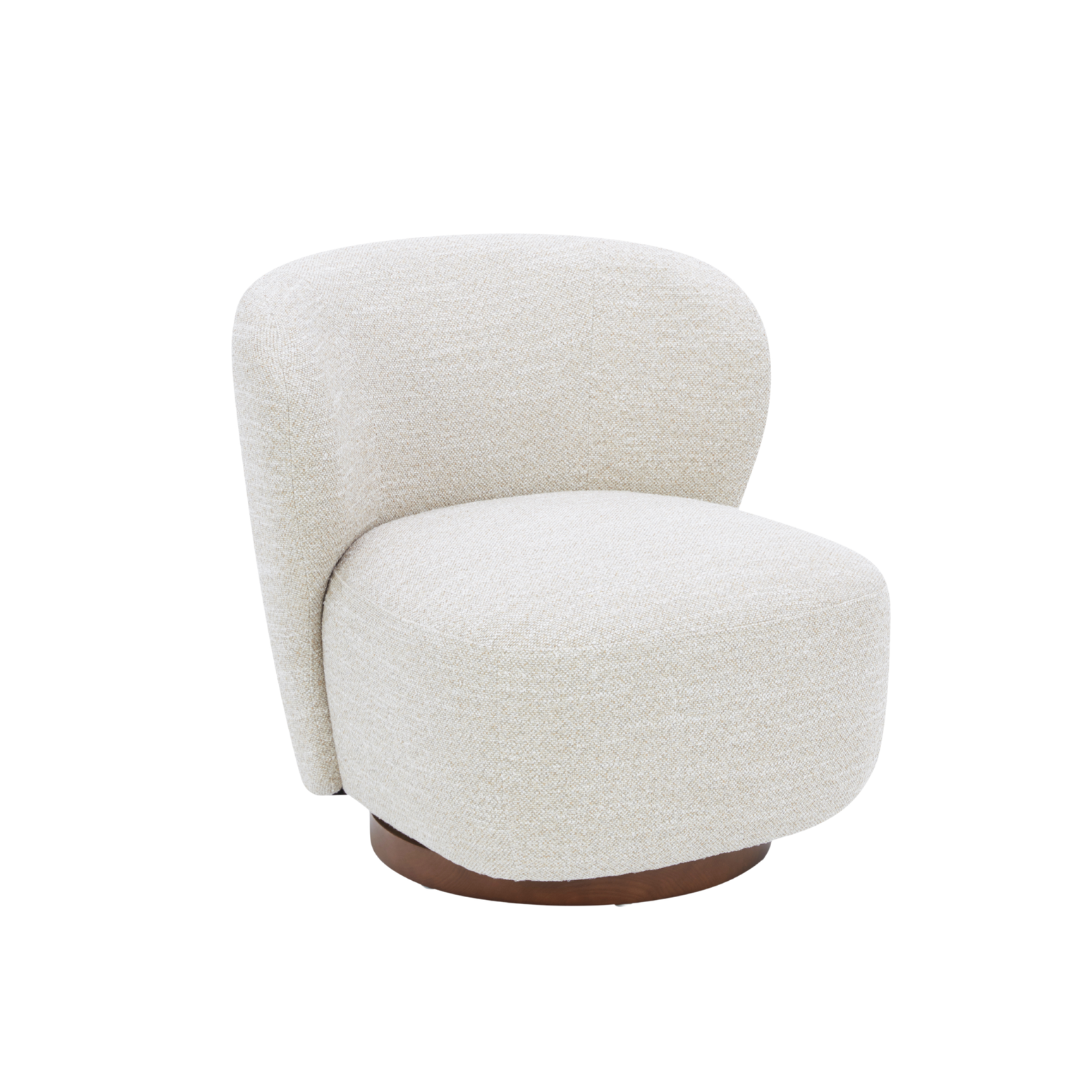 Modern Lounge Chair with Sculptural, Upholstered