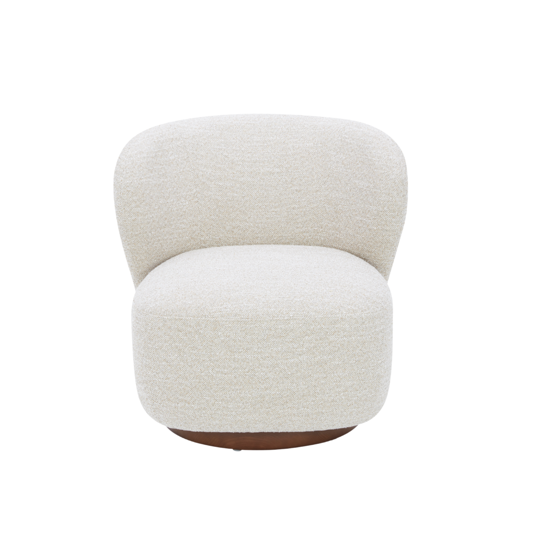 Modern Lounge Chair with Sculptural, Upholstered