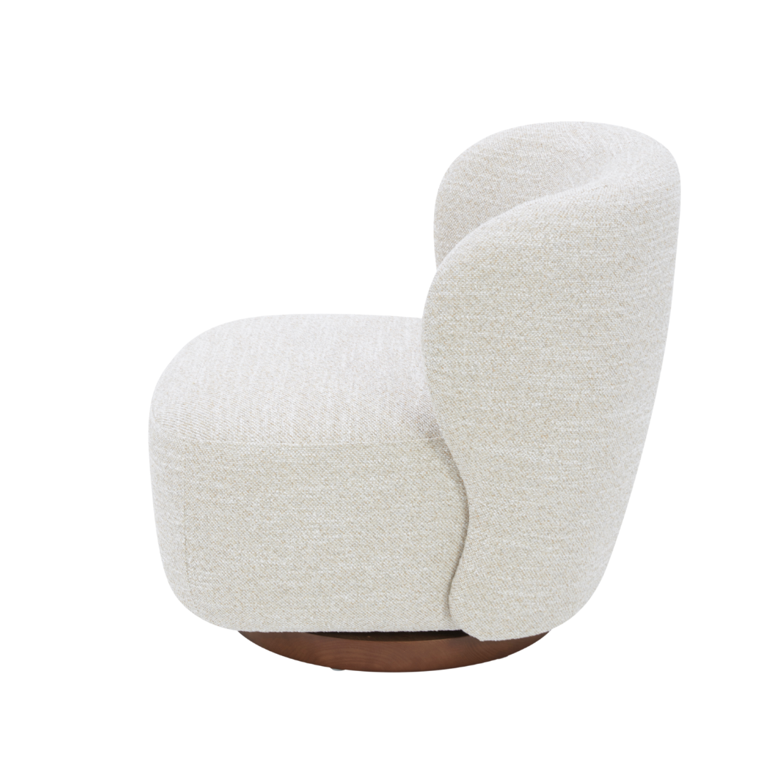 Modern Lounge Chair with Sculptural, Upholstered