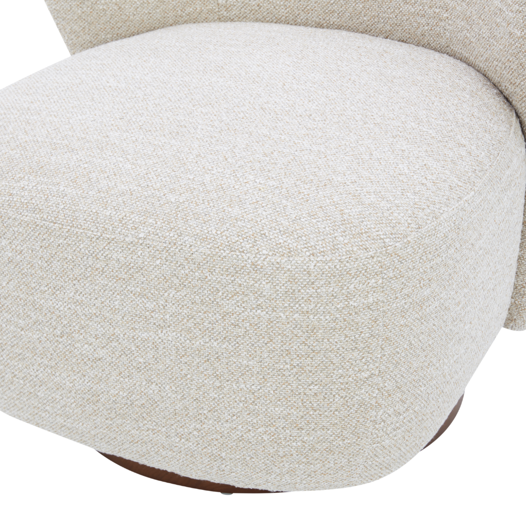 Modern Lounge Chair with Sculptural, Upholstered